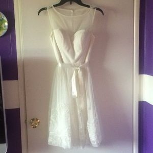 David’s Bridal Reception Dress w Illusion Neckline